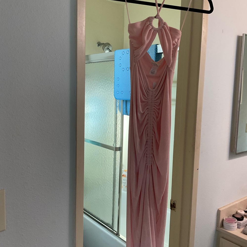 l*space Soft Pink Ruched Swim Cover Dress